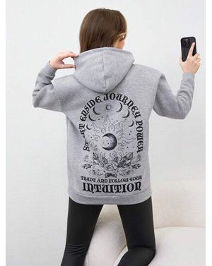 Hanorac Shein cu imprimeu pe spate pentru fete 24MAE38067