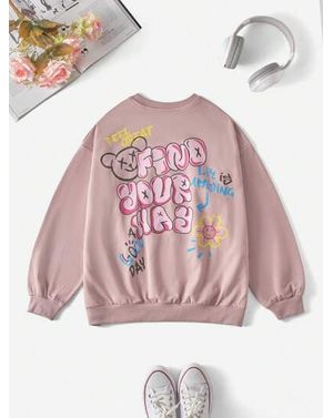 Bluza Shein din bumbac cu imprimeu 24MAE38080