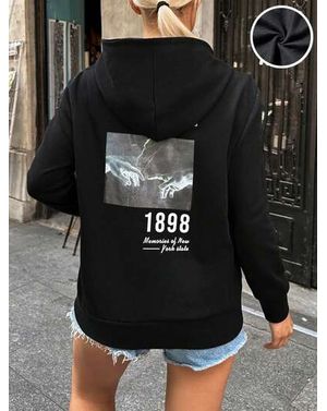 Hanorac Shein cu imprimeu pe spate si gluga 24MAE38126