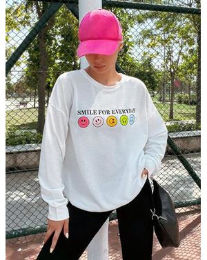 Bluza Shein cu maneca lunga si imprimeu 24MAE38155