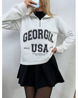 Bluza  Shein cu fermoar la baza gatului 24MAE38311