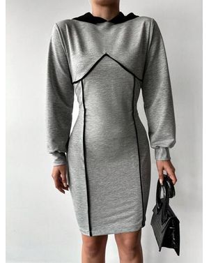 Rochie Shein din bumbac cu gluga si maneca lunga 24MAE38393