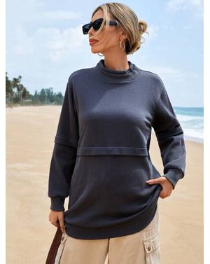 Bluza Shein cu guler rotund si maneca lunga 24MAE38420