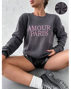 Bluza Shein cu imprimeu si maneca lunga 24MAE38464