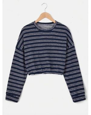 Pulover Shein crop cu dungi pentru fete 24MAE38775