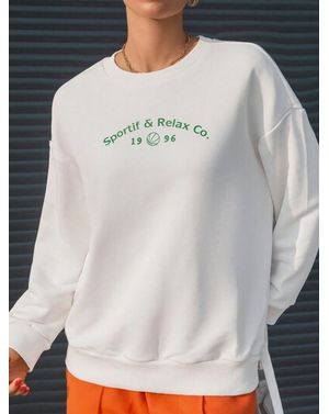 Hanorac Shein comod cu guler rotund si mansete elastice 24MAE38798