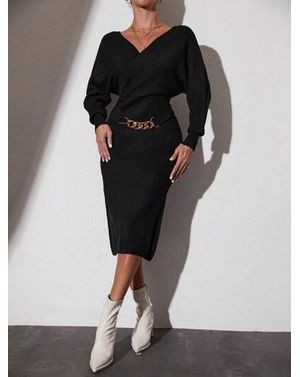 Rochie Shein cu decolteu si mansete elastice 24MAE38841