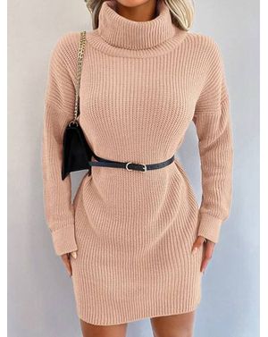 Rochie Shein din tricot cu guler intors 24MAE38930