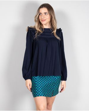 Bluza din bumbac cu elastic la mansete N241403003