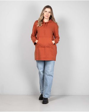 Bluza lunga din bumbac cu buzunar tip marsupiu N241435003