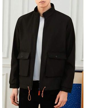 Jacheta Shein cu buzunare in fata si fermoar pentru barbati 24MAE39004