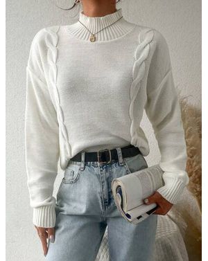 Pulover Shein cu guler inalt 24MAE39033