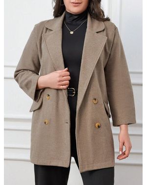 Pardesiu Shein cu nasturi si guler ascutit 24MAE39050