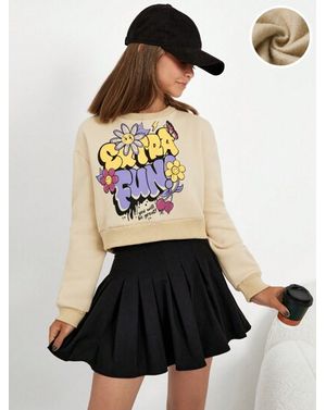 Bluza Shein din bumbac cu maneci lungi si imprimeu 24MAE39081