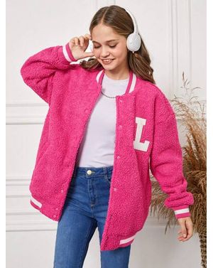 Jacheta Shein din bumbac cu capse pentru fete 24MAE39083