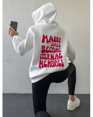 Hanorac Shein cu gluga si imprimeu pe spate 24MAE39092