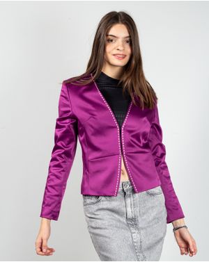 Sacou cu buzunare si aspect satinat 23DAV04014