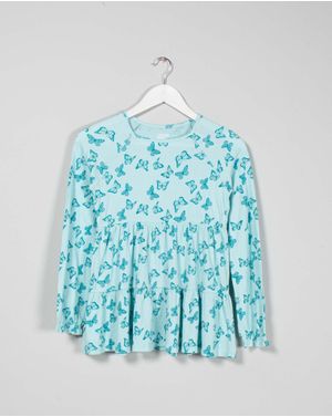 Bluza din bumbac cu volane pentru fete N230922001
