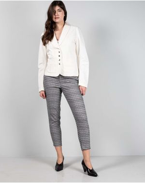 Pantaloni in carouri cu elastic in talie 24CLO03012