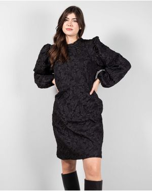 Rochie eleganta cu maneci bufante si fermoar la spate 24CLO03015