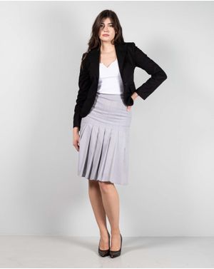 Fusta office cu talie inalta si fermoar lateral 24DAV06016