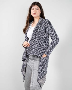 Cardigan asimetric cu buzunare aplicate 24DAV07001