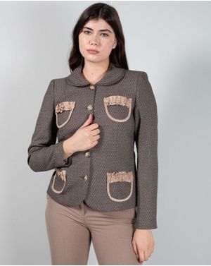 Sacou elegant cu buzunare aplicate 23DAV04082