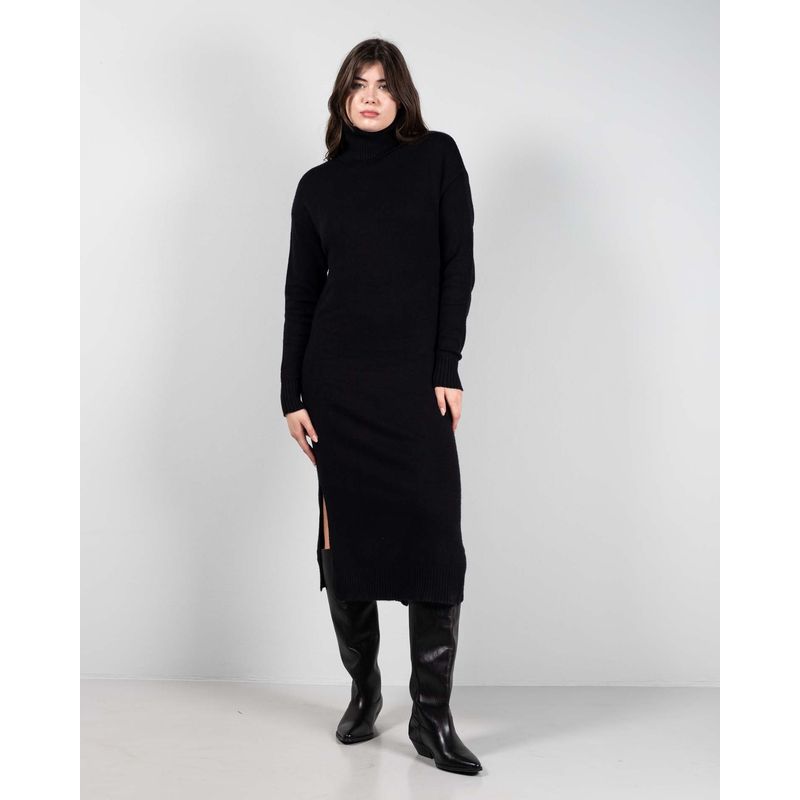 Rochie-tricotata-cu-guler-inalt-24MKF04190