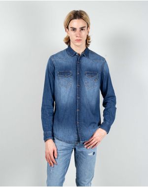Camasa din denim cu maneca lunga si inchidere cu capse 24ITT60004