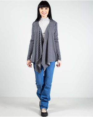 Cardigan asimetric cu dungi 24DAV07015