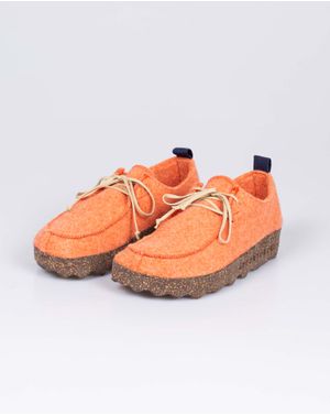 Pantofi Asportuguesas din lana naturala cu siret 24EPF17007