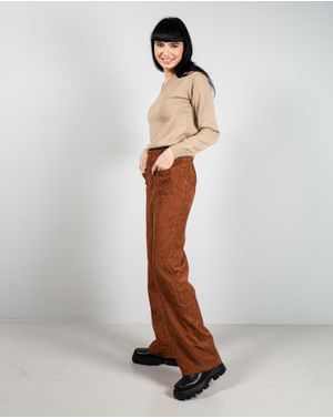 Pantaloni drepti cu talie inalta 24MAB06055
