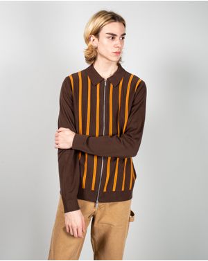 Cardigan din bumbac tricotat fin cu fermoar metalic 24MKF08051