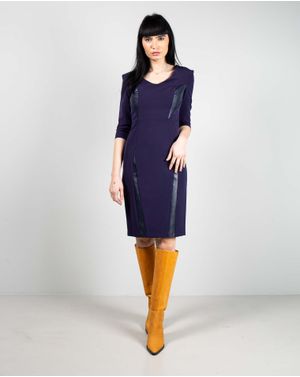 Rochie dreapta cu maneca trei sferturi 23DAV03073