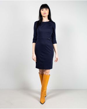 Rochie dreapta cu maneca trei sferturi 23DAV03097
