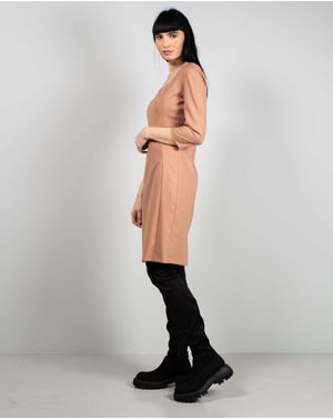 Rochie uni cu maneci trei sferturi 23DAV03100