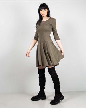 Rochie clopot cu maneca trei sferturi 24DAV01013