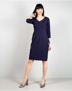 Rochie cu decolteu si maneci trei sferturi 23DAV03101