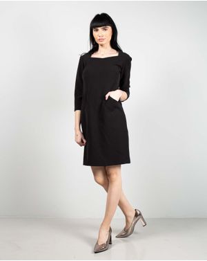 Rochie dreapta cu maneca trei sferturi 23DAV03047