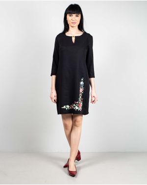 Rochie cu maneca trei sferturi si imprimeu 23DAV03089