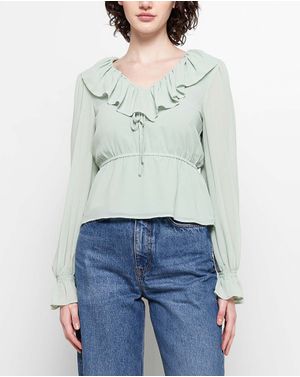 Bluza NA-KD cu volane la baza gatului 24OUT04055