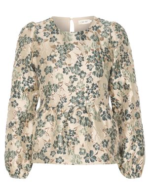 Bluza Cream cu maneca lunga si imprimeu 24OUT04081