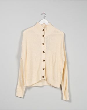 Cardigan tricotat Pieces cu nasturi 24OUT07016