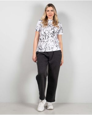 Pantaloni de trening din bumbac cu buzunare 25ALN01013