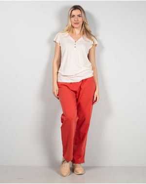 Tricou cu maneca scurta si nasturi la baza gatului 25ALN20015