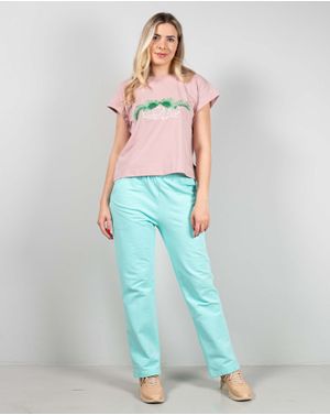 Tricou din bumbac cu maneca scurta si imprimeu 25ALN20024