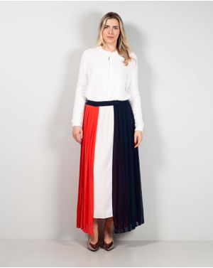 Fusta color block cu fermoar la spate 25ALN06009