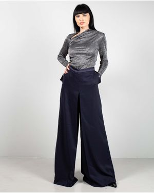 Pantaloni eleganti cu talie inalta si fermoar in lateral 25ALN11004