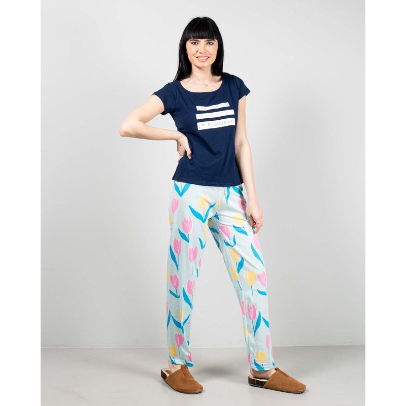 Bluza-de-pijama-din-bumbac-cu-mesaj-imprimat-23MUR22004