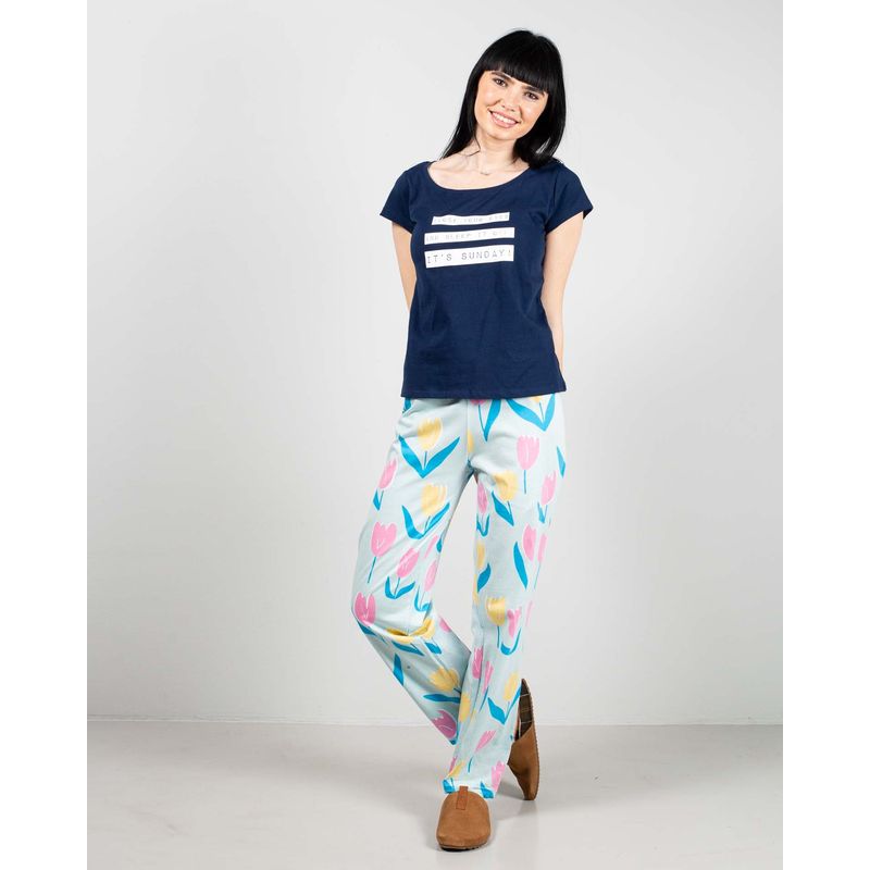 Bluza-de-pijama-din-bumbac-cu-mesaj-imprimat-23MUR22004